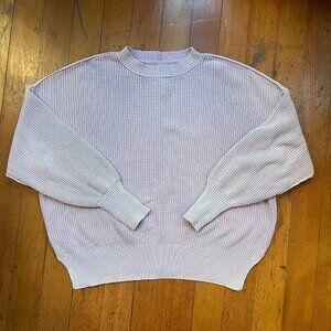 Oversize Fisherman Sweater - 100% Cotton - Size Small - Lavender